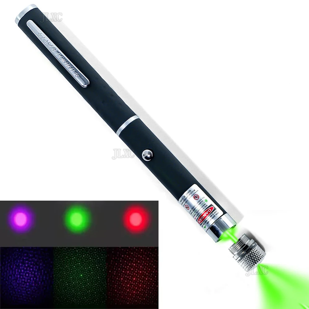 (Piles non fournies) Pointeur laser vert et rouge, outil pédagogique, jouet automatique pour chat, stylo laser à focalisation, combinaison stylo-laser