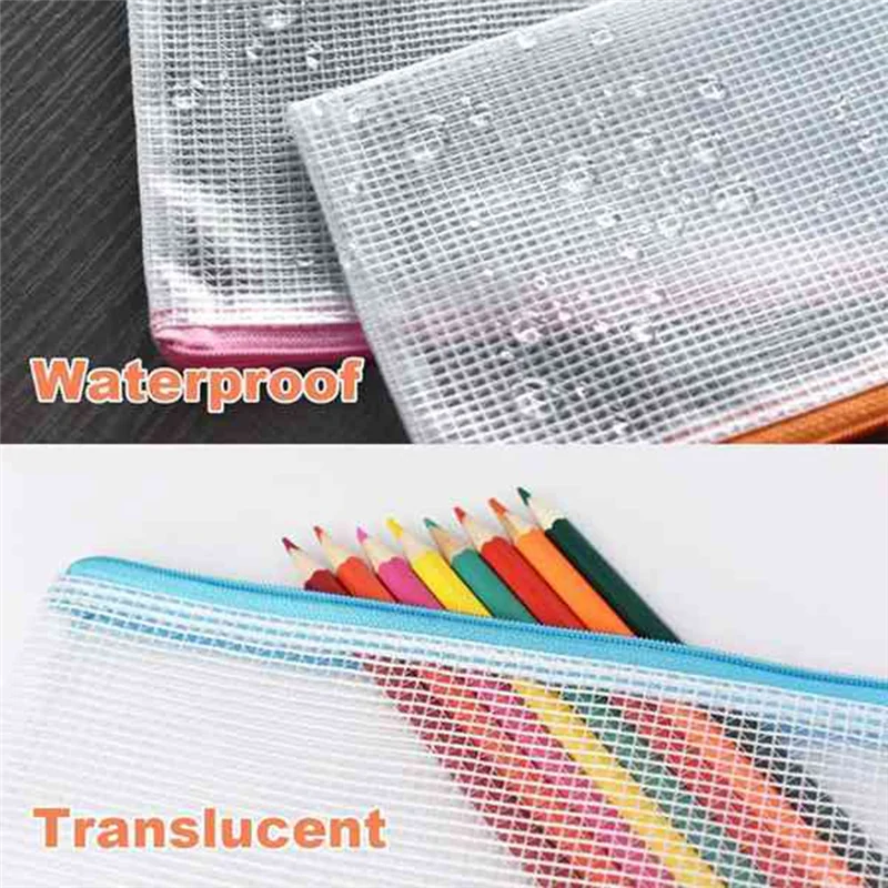 

Sensitive Grid File Bag Zipper File Bag Store File Grid Bag Mesh Storage Bag Transparent File Bag Delivery Data Storage Bag