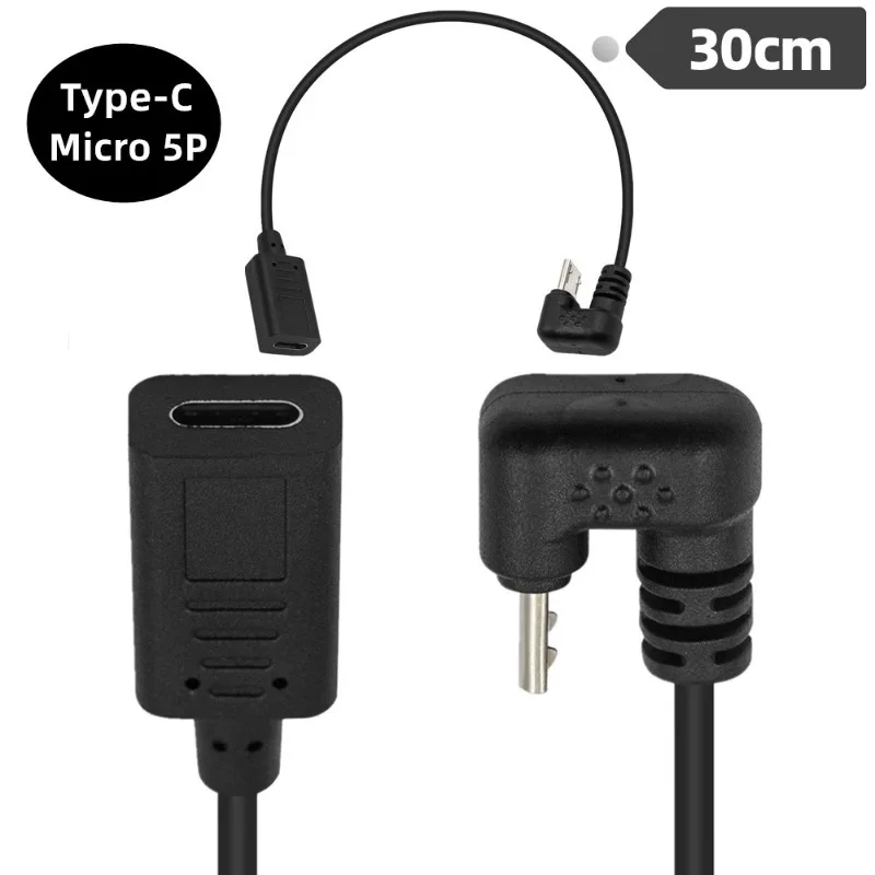 30 см 180 градусов U-образный кабель типа C «мама» к «папа» Micro USB для зарядки мобильного телефона, планшета и многого другого
