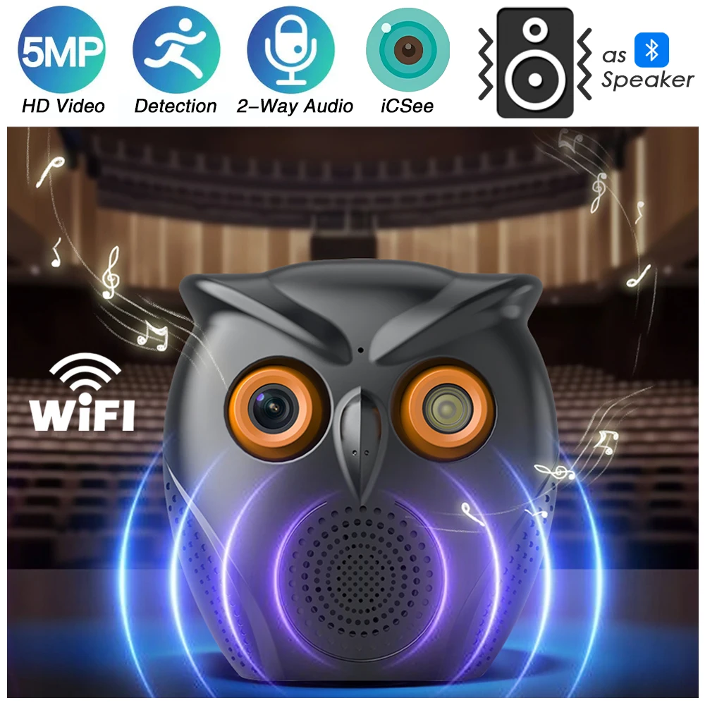 

Smart WIFI Camera Indoor Bluetooth Speaker Security IP Camera Wireless CCTV 5MP HD Video Baby Monitor iCSee app Music Cameras