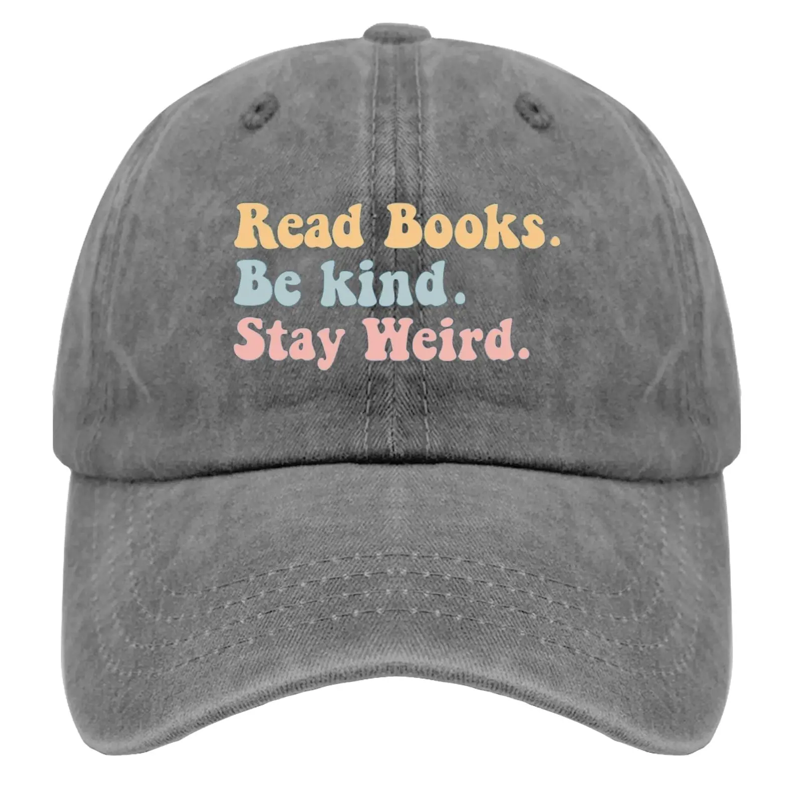 Book Lover Dad Hat Read Books Be Kind Stay Weird Baseball Caps for Men Vintage Denim Dad Hats Adjustable