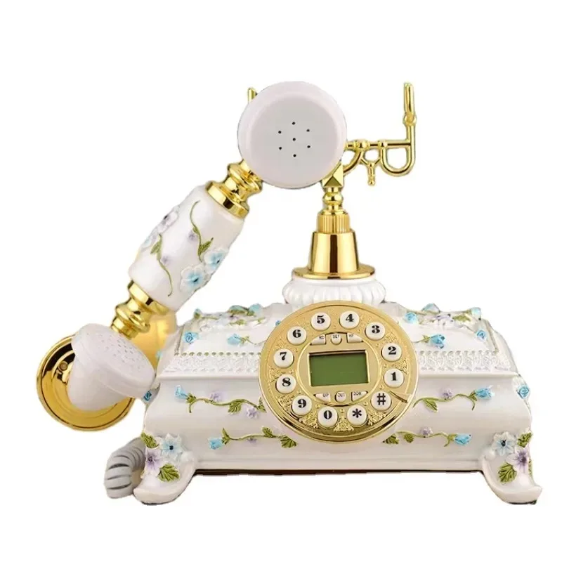 

【Best-selling】Pastoral Home Fashion Relief Living Room Wired Retro Painted Phone
