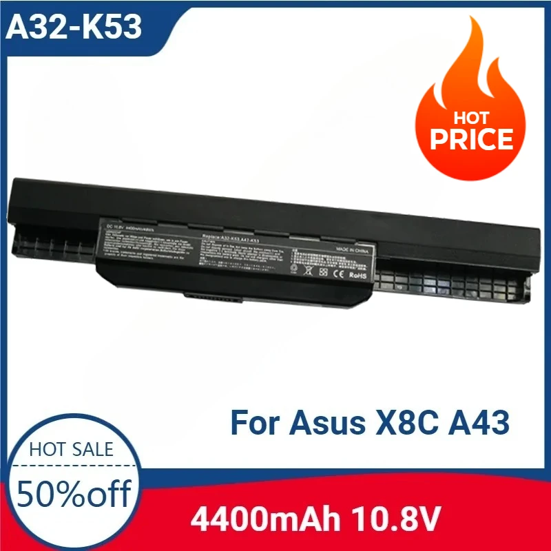 

Сменный аккумулятор для A31-K53 A32-K53 A41-K53 2600 мАч 14,4 В для Asus X8C A43 A43J A53 A53JU K43 X43E X43U X44C X53S X54F X84SL