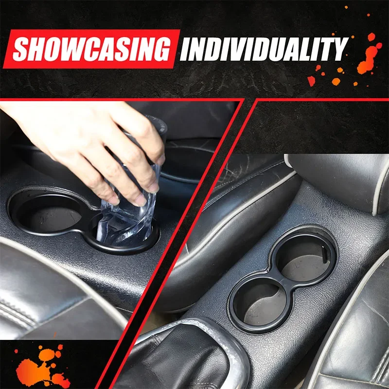 For Hummer H3 2005-2009  Aluminum alloy matte black car styling water cup holder decorative ring sticker  interior accessories