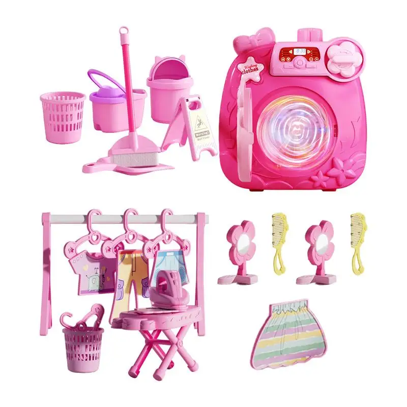 Machine à laver pour enfants, maison au beurre, jouets pour filles, jouets d'apprentissage et d'éducation, laveuse, ensemble de jouets pour anniversaire