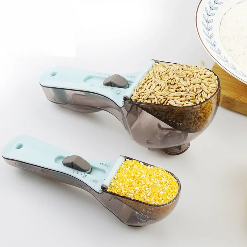 Adjustable plastic household baking-ounce scale spoon set, kitchen gram yeast weighing spoon