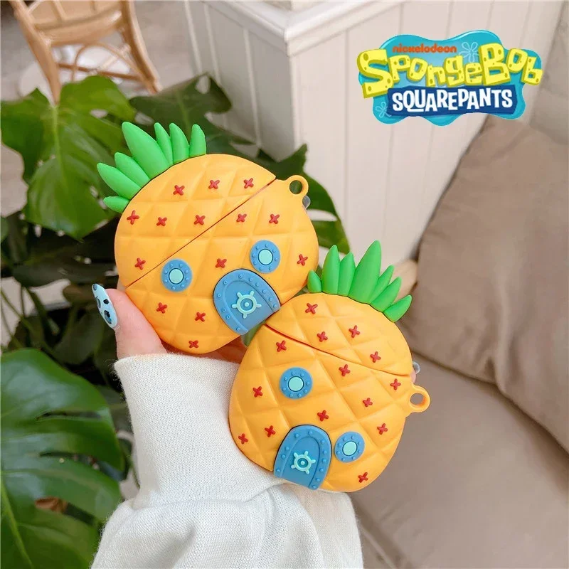 SpongeBob Pineapple House 3D Cartoon Earphone Case for AirPods Pro AirPods 3 2 1 Bluetooth Headset Box Cute Case Charging Cover