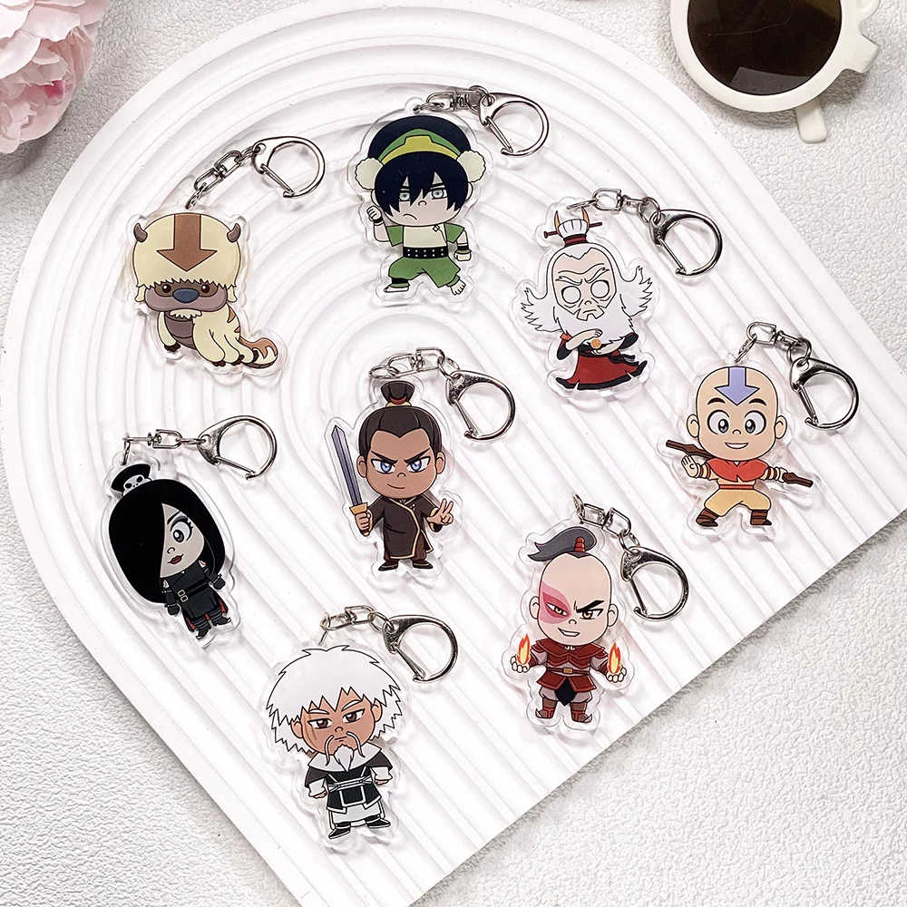 1/11Pcs Cartoon Avatar: The Last Airbender Acrylic Keychain Bag Charms Accessories Backpack Key Holder Keyring Fans Friends Gift