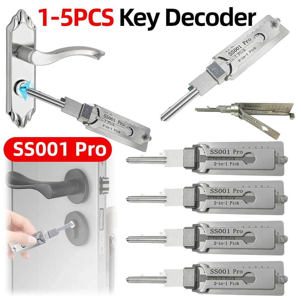 Stainless Steel Precision Tool SS001 O-ring Pickup Kit Hook Tool Maintenance Repair Kit Key Decoder Only for Straight Groove