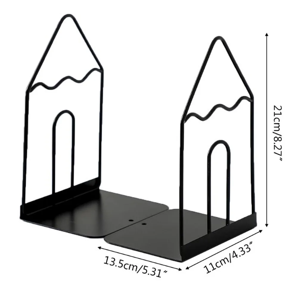 ที่จัดเก็บนิตยสารแบบไม่ลื่นสำหรับชั้นวางของสีขาว1คู่ขาตั้งหนังสือรองรับตั้งโต๊ะสำนักงาน