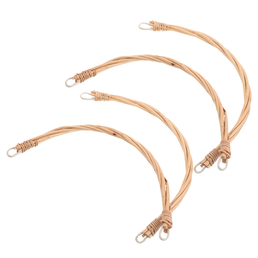 

4Pcs Rattan Handles for Wicker Baskets Replacement Grips for Picnic Storage Basket Easy Install 8.65 X 5.5 Inch