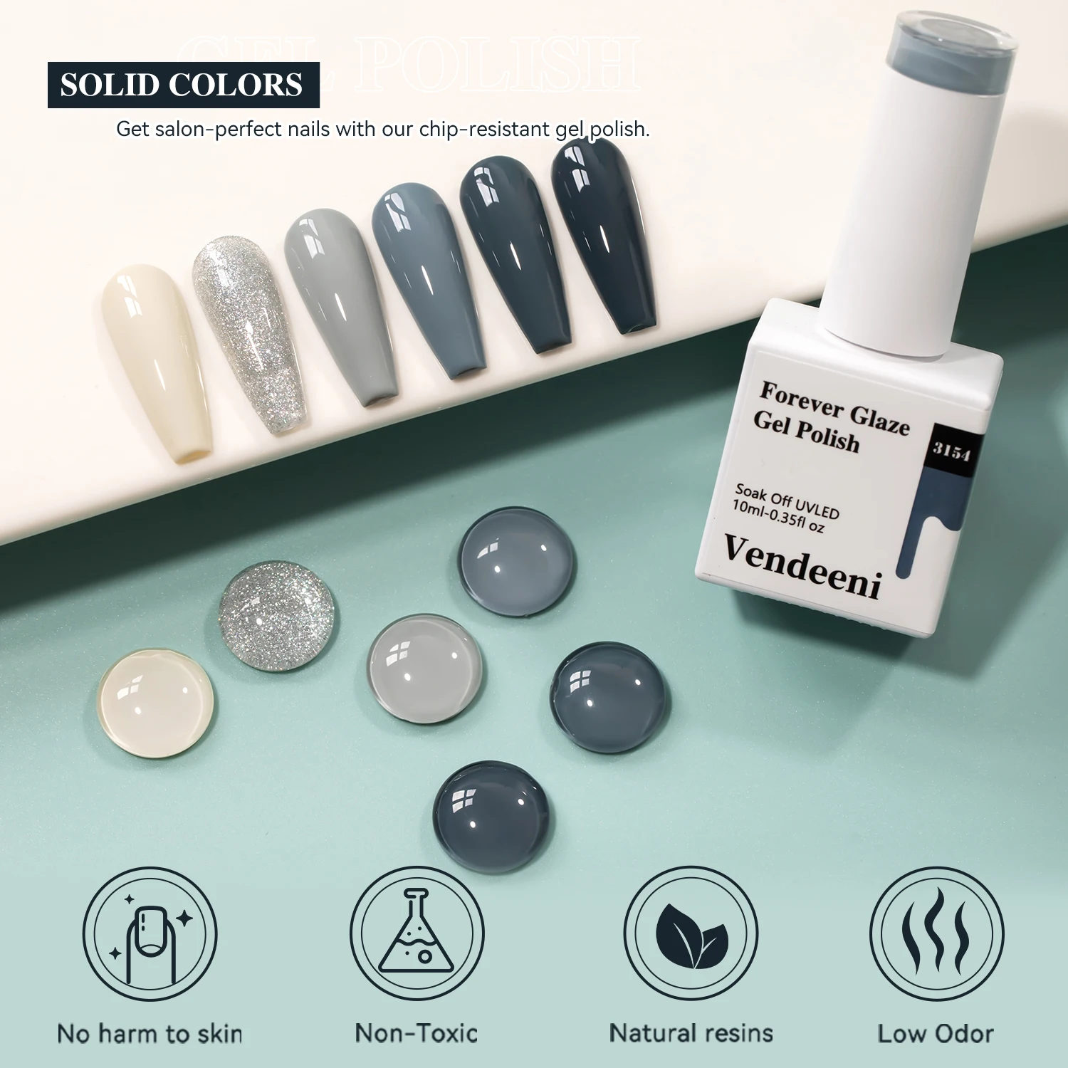 Vendeeni لوازم الأظافر الاتجاه الساخن 6 ألوان الخريف الشتاء هلام البولندية جمع تصميم مجاني TPO HEMA الحرة OEM طلاء الأظافر هلام خاص #5