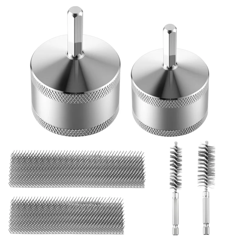 MOPHE-プロフェッショナル配管工ツール、2個1/2インチ3/4インチ銅パイプクリーナーセット、クリーニングブラシ付き