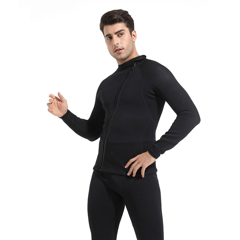 New 1.5MM Neoprene Men Wetsuit Jacket Top 1.5MM Scuba Diving Wet Suit Swimwear Sunscreen for Adults Surf Diving Suit