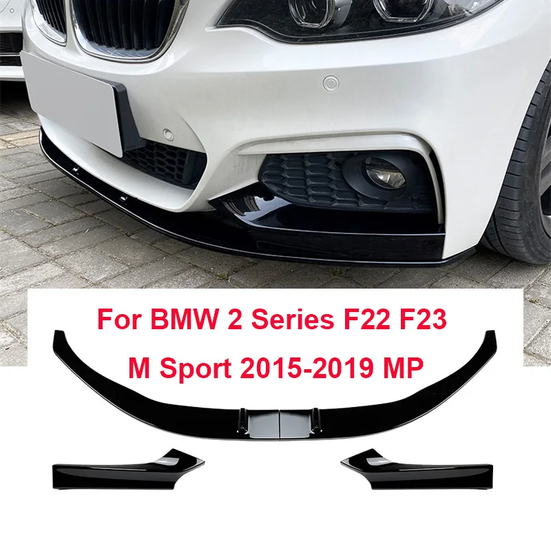 

3PC Front Bumper Lip Spoiler Splitter Body Kit Guards Under chin For BMW 2 Series F22 F23 M Sport 2015-2019 MP Car Accessories