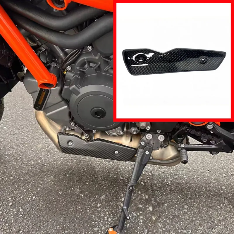 

Carbon Fiber Carbon Heatshield Left Side Cover Motorcycle Accessories Heat Shield Fairing For SUPER DUKE R 1290 2020-2023