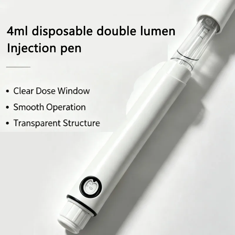 Dual Chamber Disposable Injection Pen 4ml 50IU High Accuracy Precise Dosing Adjustable Peptide Injector