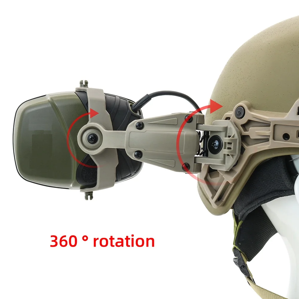 Tactical Helmet Wendy Rail Mount Adapter Compatible with Howard Leight for Tactica Hearing Protection Honeywell Impact Sport