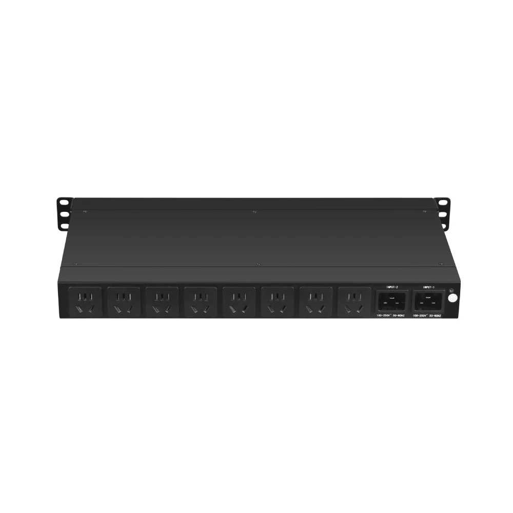

19-Inch Rack-Mounted Metal PDU with 2M H05VV-F 1.5mm² Cable STS/ATS 10A-32A Outlets (C13/C19) 1 Phase Power Distribution Box