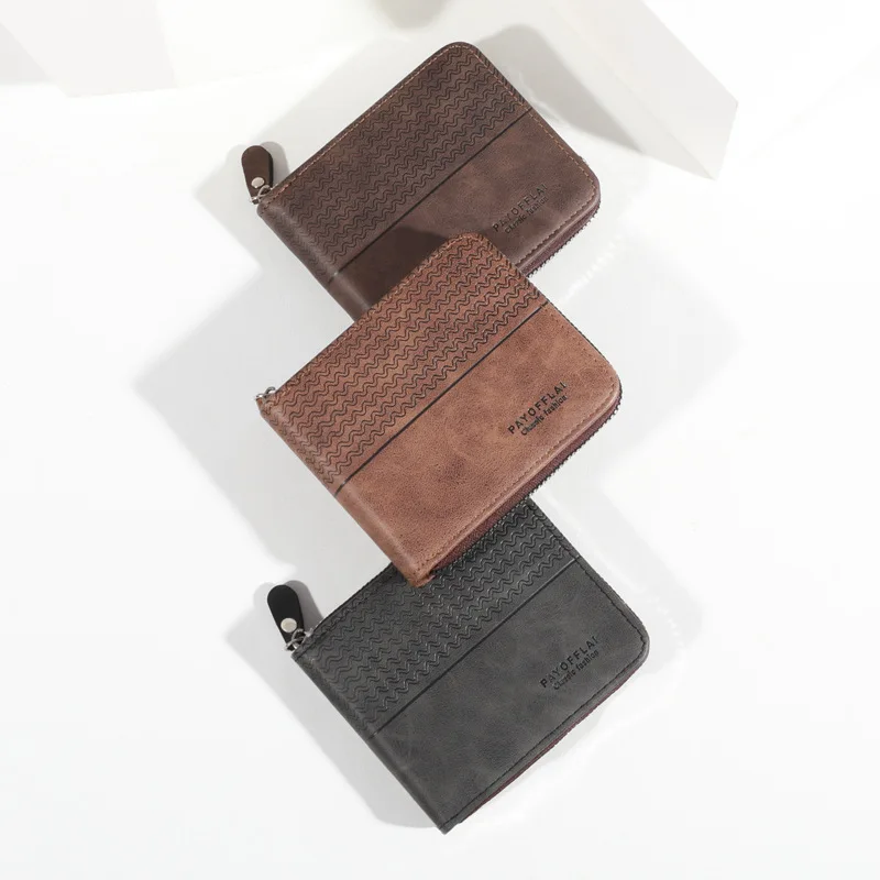 

Retro Wallet New Pu Leather Wallet Zipper Wallet Horizontal For Men Gifts Travel