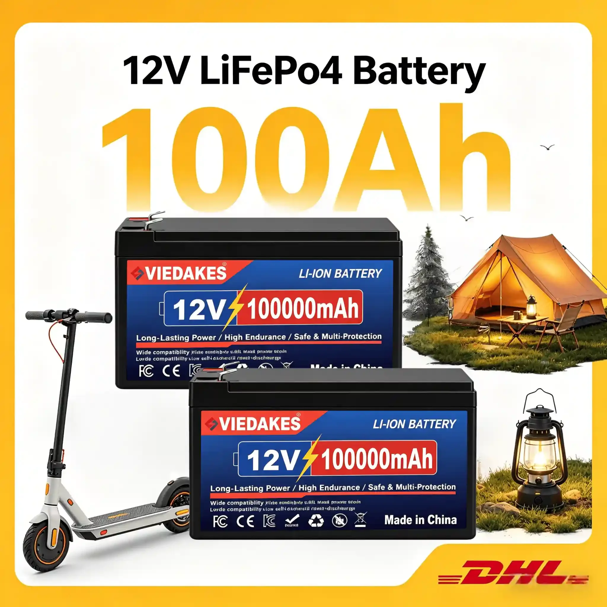 

Batería Litio 12V 100Ah Baterías de Litio Mini Batería 12V Recargable for Scooter RV