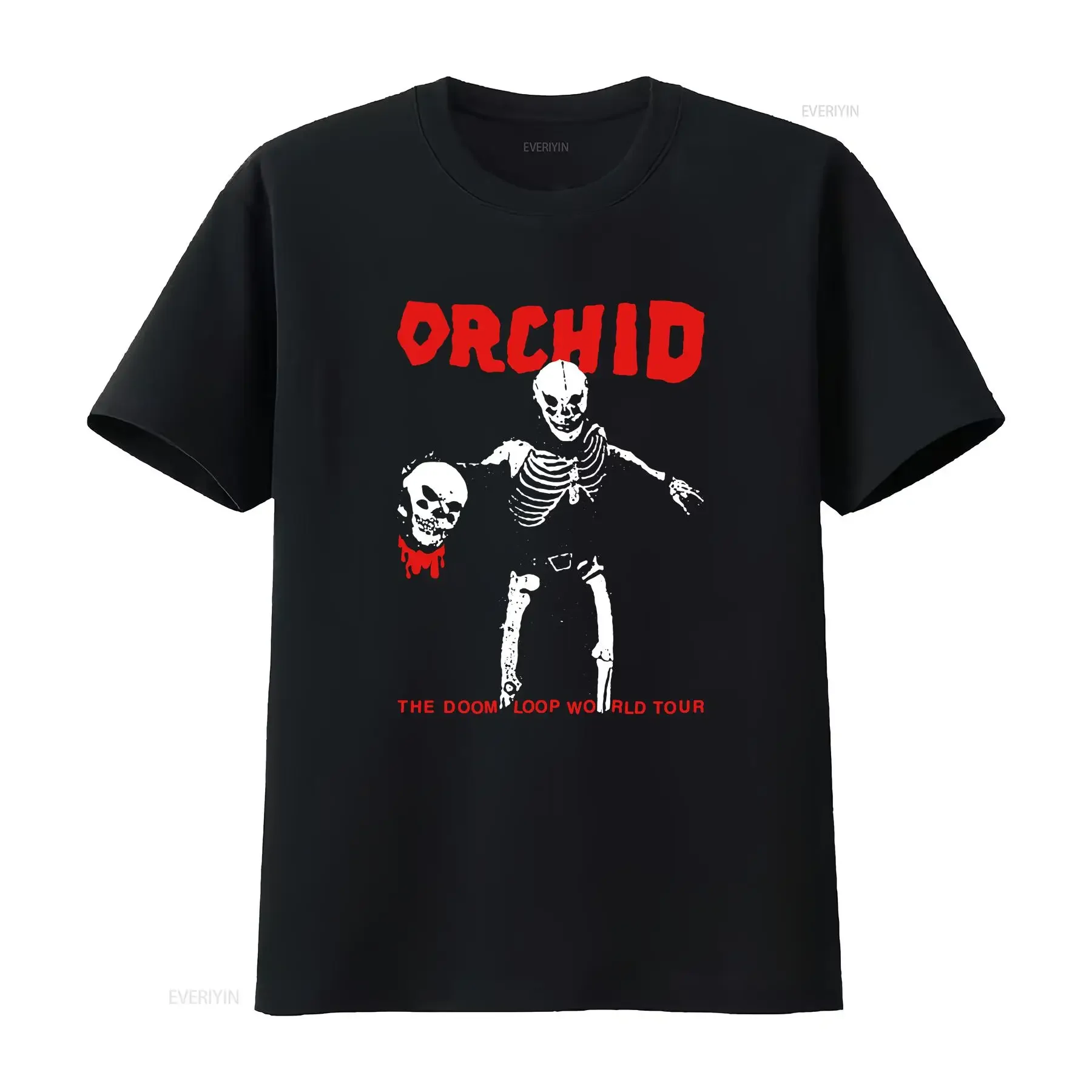 Vtg Orchid Band World Tour Cotton Black Full Size T Shirt vintage Washed Top For Everyday Wear Unisex Soft Breathable
