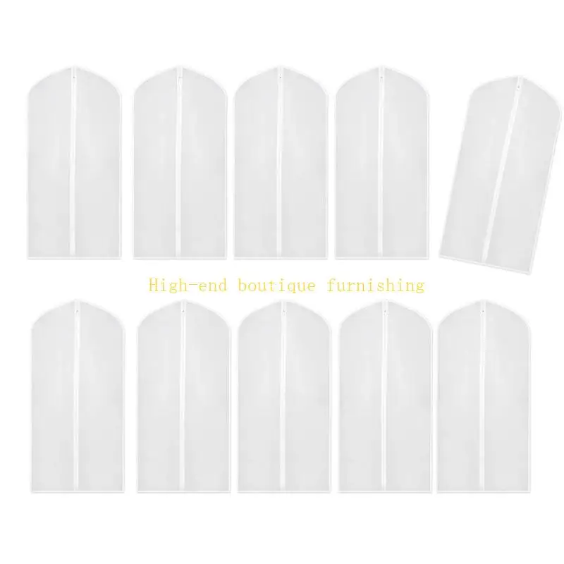 L9NB Bolsas para ropa impermeables y a prueba polvo, con cremallera, para organizar trajes, abrigos y vestidos, 10 piezas