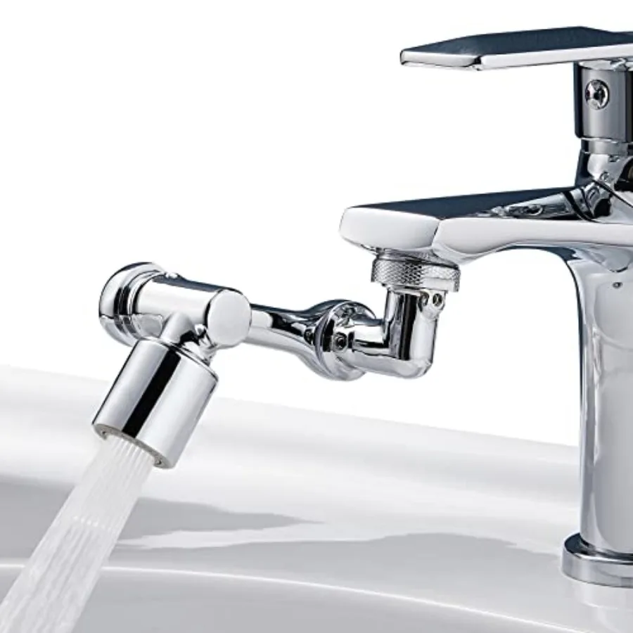 

1080°Swivel Faucet Extender, Sink Water Faucet Aerator Extension in Brass, Swivel Robotic Arm Bathroom Faucet Extender, Rotatin