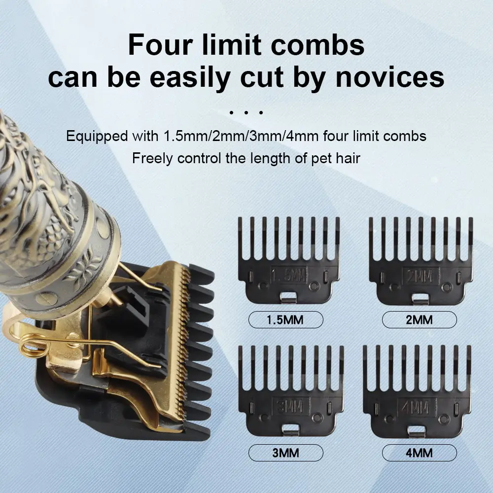 ตัดผมมีดโกนสําหรับผู้ชายชาร์จ Clipper เครื่องโกนหนวดผู้ใหญ่ไฟฟ้า Vintage Clipperrazor บ้าน USB ชาร์จร้านตัดผม Black Dragon