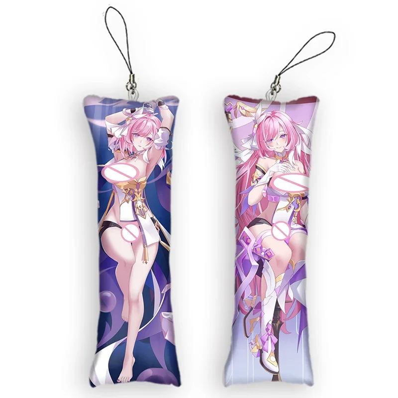 

New Pattern Honkai Impact 3rd Elysia Mini Dakimakura Keychain Cute Anime Key Chain Small Pillow Decor Pendant Otaku Gift Backpac