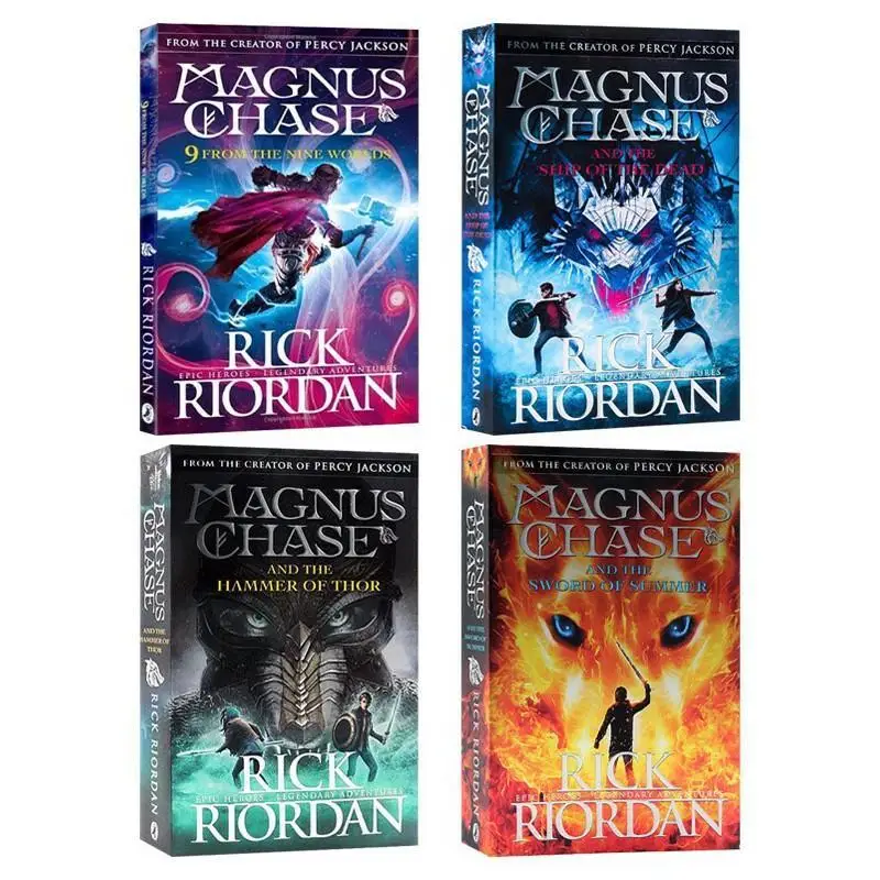 1 book Magnus Chase and the Gods of Asgard vol.1 /2/3/4 by Rick Riordan Fantasy Adventure Books for Teens Paperback English book