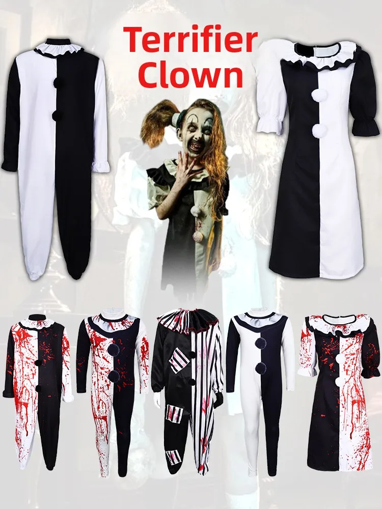 

Bloodstained loween Clown Costume for Roleplay And Stage Performances Scary Horror House Props Women's Ethnic Dancewear
