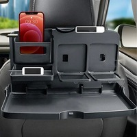 Portable Car Dining Table Folding Food Cup Tray Car Interior Storage Shelf Back Seat Cup Holde Multi-function Car Auto Parts 1pc