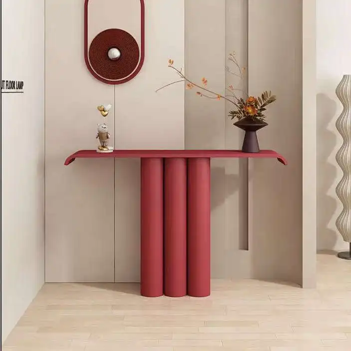 

Living room storage red entrance cabinet creative entrance table