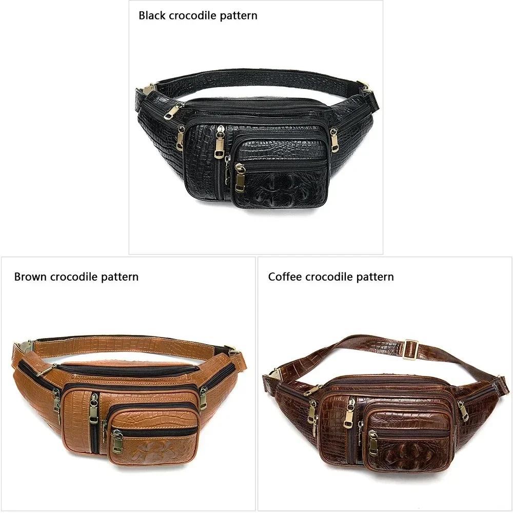 GENUINE LEATHER Multi-Function Money Belt Bag Men Waists Bags Genuine Leather Fanny Pack Phone Waist Pack/Bags Messenger Bag Men