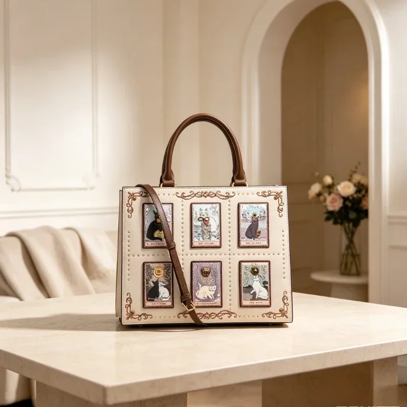 Fashionable Tote Bag Ladies Genuine Leather Crossbody Shoulder Handbag Elegant Luxury Designer Brand