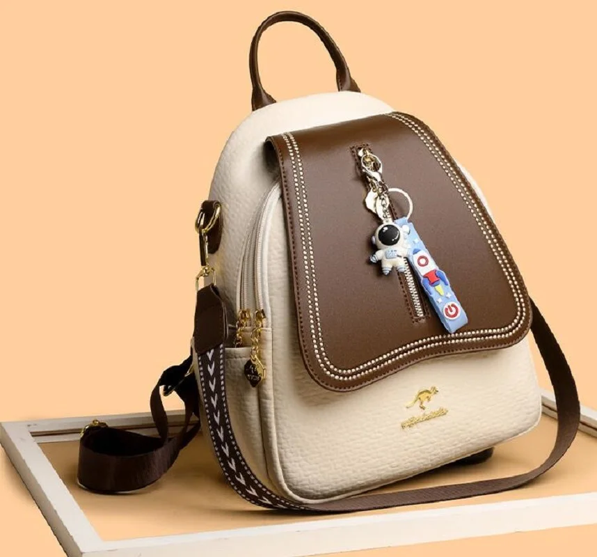 2025 New Women's Fashion Designer High Quality Leather Backpacks Large Capacity Casual Travel Shoulder Bags Totes Messenger Bag