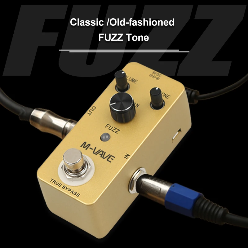 M-VAVE Fuzz Mini Guitar Effect Pedal Classic Fuzz Pedal True Bypass Aluminium-Alloy