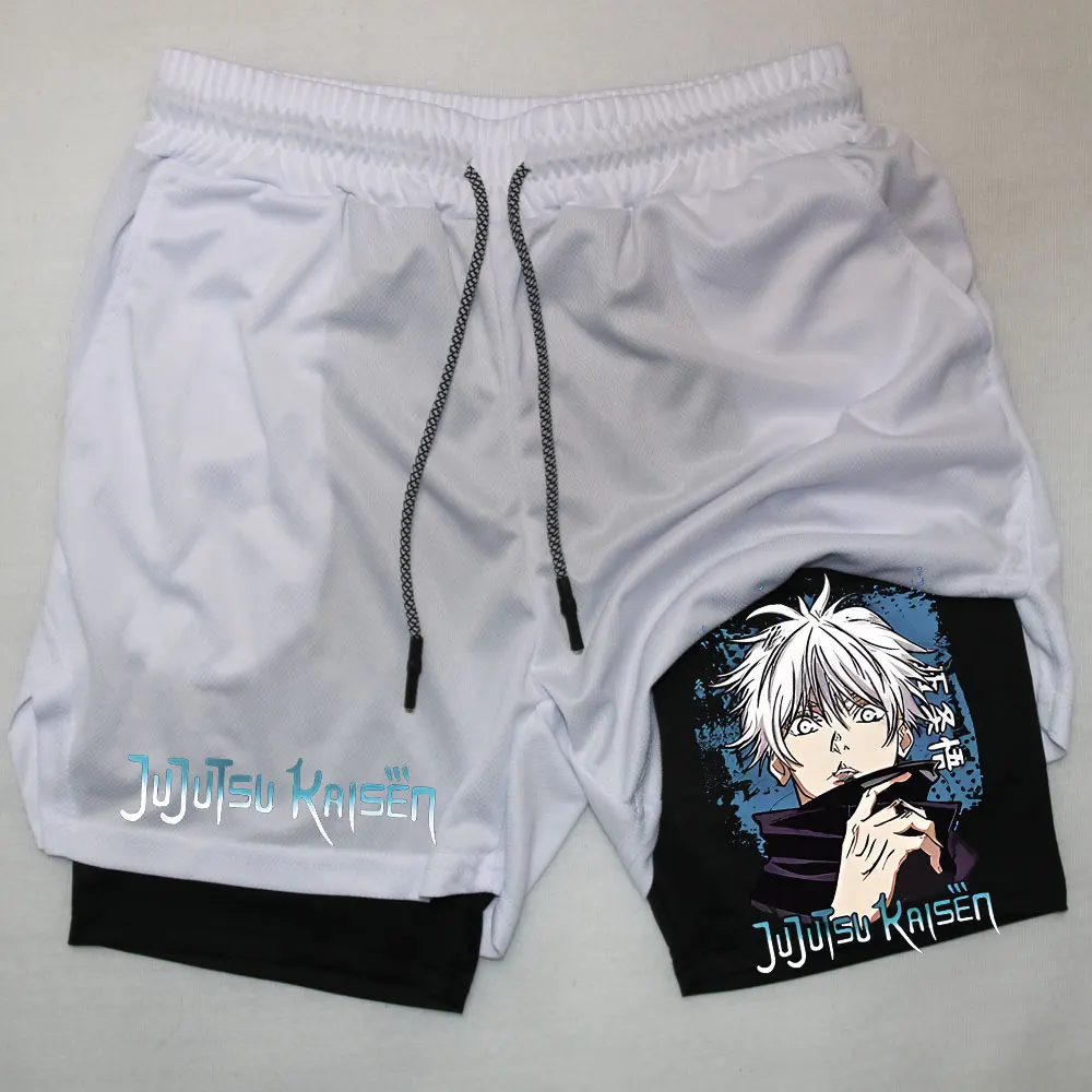 Anime Gym Shorts for Men Gojo Performance Shorts Summer Sports Fitness Workout Jogging Short Pants