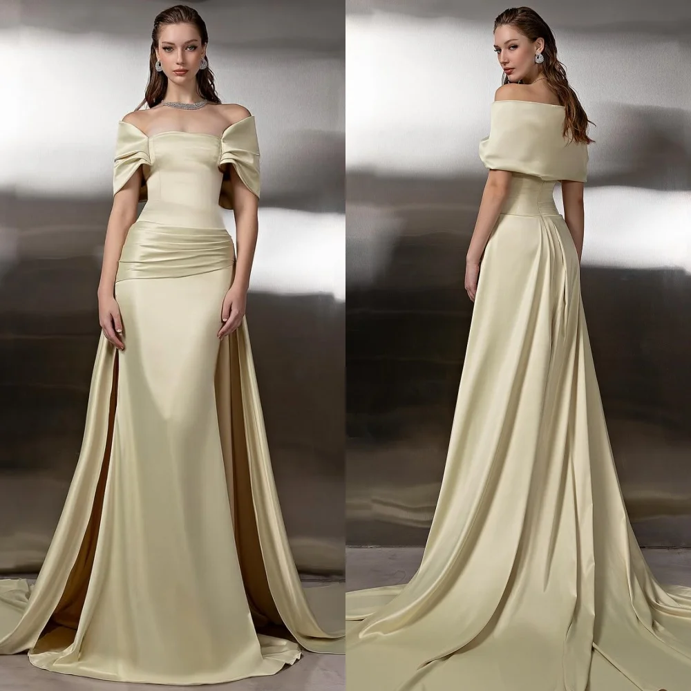 

Customized High Quality Elegant Pleat Ruched Mermaid Off-the-shoulder Long Dresses Bespoke Occasion Dresses Sizes Available Sexy