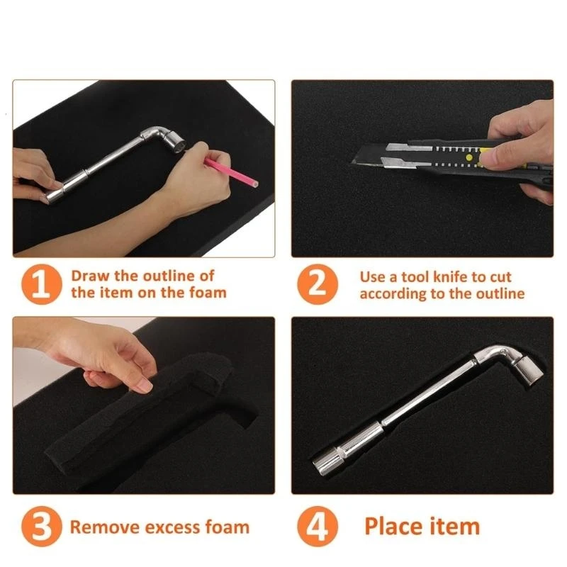  Water Resistant Polyethylene Foam Mats Inserts For Crafts Long Term Item Safety