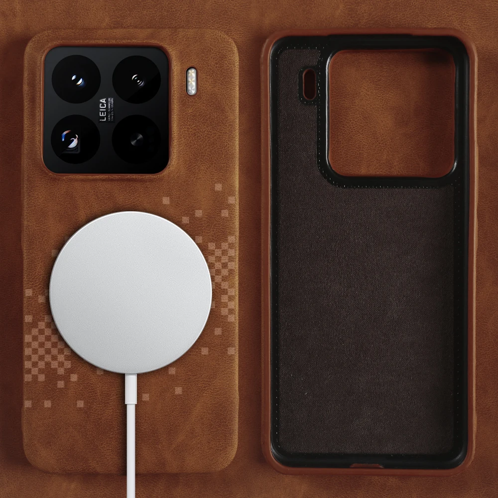 

for Xiaomi Mi 17 Pro Max Luxury PU Leather Case for Xiaomi 15 15S 14 Pro Ultra 14T 13 12 Magnetic Wireless Charging Cover Shell