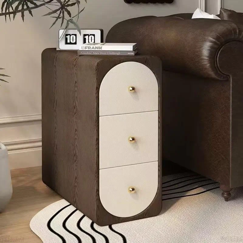Solid wood frame, drawer side cabinet, thin sofa side table, storage cabinet, home improvement furniture