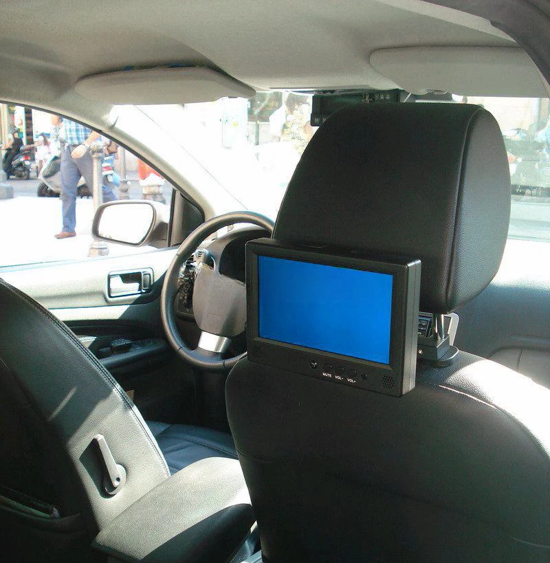 7 inch mp4 multimedia player quick start, taxi small lcd video display, lcd cab car taxi advertising screen