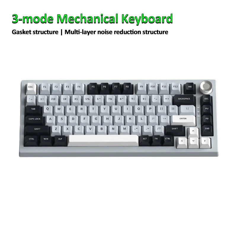 

New 81 Keys 3 Mode Mechanical Keyboard Gasket Side-Printed Wired Wireless Bluetooth Office Gaming Esports Dedicated Keyboards