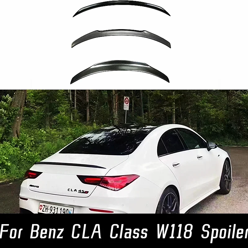 

For 2019 20 21 22 23 Benz CLA Class W118 CLA250 200 CLA220 Real Carbon Fibe Rear Trunk Lid Car Spoiler Wings Tuning Accessories