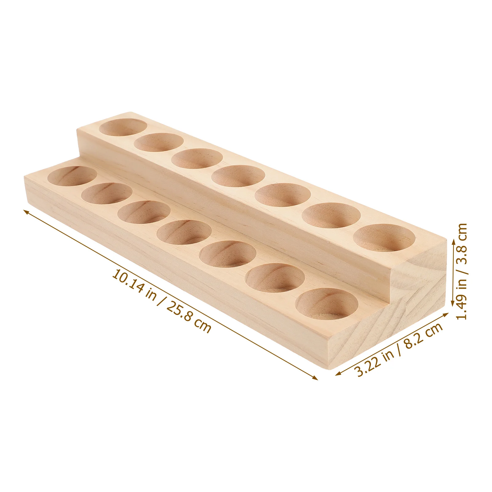 حامل عرض الزيوت العطرية، حامل خشبي بطبقتين لزجاجات الزيوت العطرية، حاوية تنظيم محمولة مع قاعدة مسطحة #6