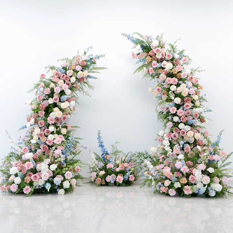 

Uflower Роскошный искусственный цветок Цветочная арка Композиция Зеленый растительный декор Свадебный фон Рядная арка Украшение мероприятия