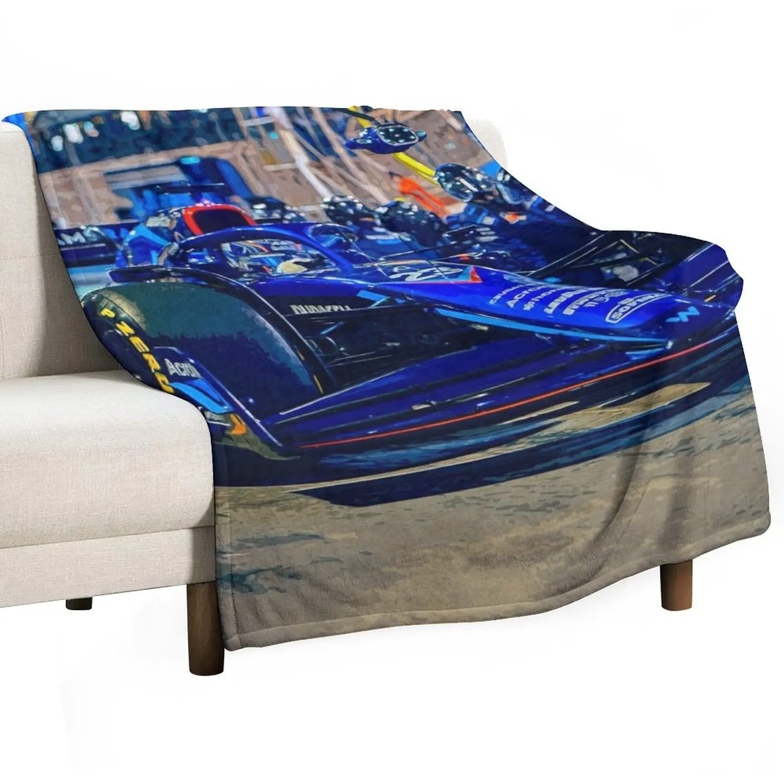 

Alexander Albon Pitstop at Sakhir 2023 Throw Blanket Plaid on the sofa Baby Cute heavy to sleep Blankets