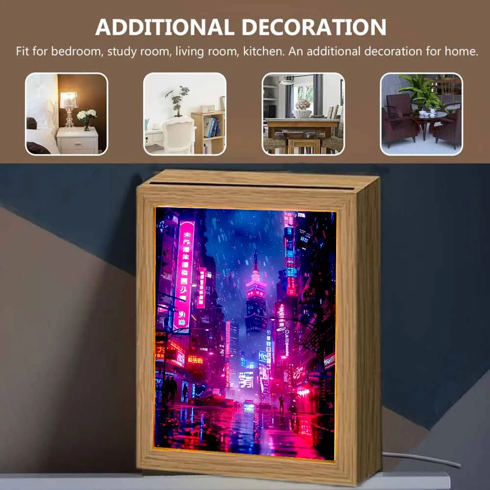 Beautiful City Chongqing Light Painting Photo Frame Led Night Light Home Aesthetic Decorate Bedside Lamps Moon Lamp Freind Gifts